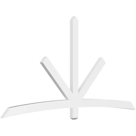 Ekena Millwork Alberta Architectural Grade PVC Gable Bracket, 96"W x 48"H x 2"D x 4"F, 12/12 Pitch GBP096X48X0204ALB00